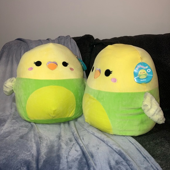 Squishmallows 16 Inch Nellie Green and Yellow Parakeet Squishmallows Bird - Picture 17 of 17